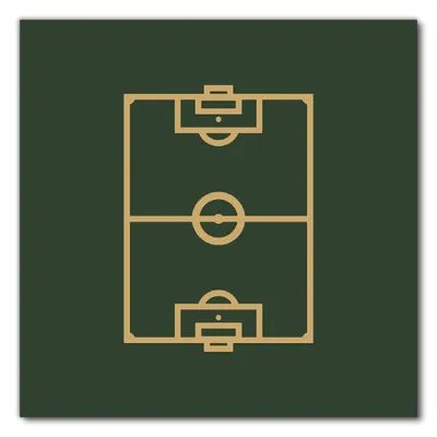 Produktbild von Wallario selbstklebende Möbelfolie/ Tischdecke für Innen und Außen, Größe: 100 x 100 cm - Fußball - Fußballfeld gezeichnet in grün und gelb