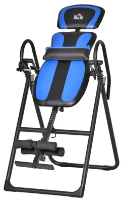 Productafbeelding van HOMCOM Inversietrainingstafel met twee wielen, zwart en blauw