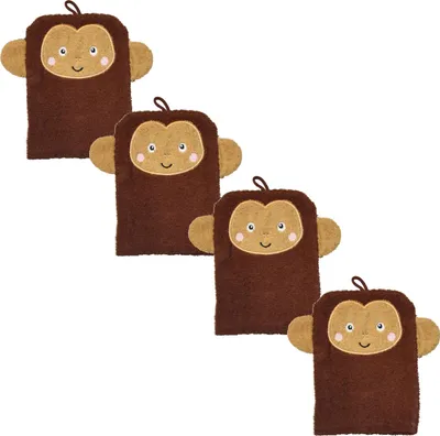 Produktbild von Kinder Waschhandschuhe mit tollen Tiermotiven 16x21 cm aus 100% Baumwolle