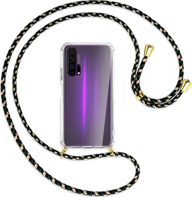 Produktbild von Handykette Backcover-Schutzhülle mit Band (Metall goldfarben) für Honor 20 Pro - camouflage