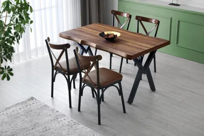 Immagine prodotto di Skye Decor, Efor - 1412, Tavoli da pranzo, Noce, 140 x 75 x 80 cm