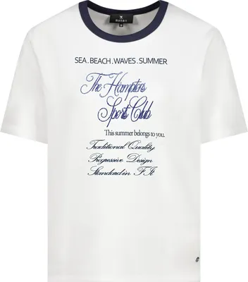 Produktbild von monari Kurzärmeliges T-Shirt aus Viskose, elegant mit funkelnder Strassschrift