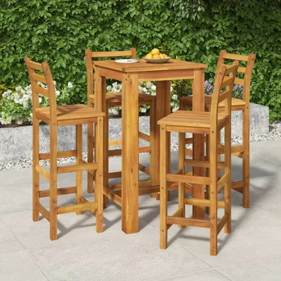 Produktbild von The Living Store 5-tlg. Gartenbar-Set Massivholz Akazie
