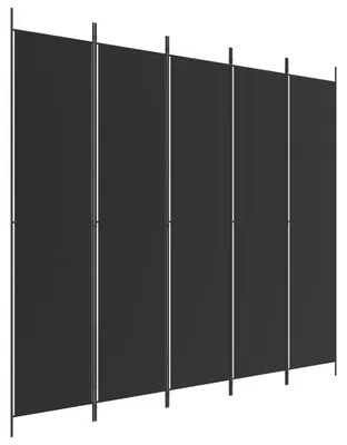 Immagine prodotto di vidaXL Paravento a 5 pannelli Nero 250x220 cm in tessuto