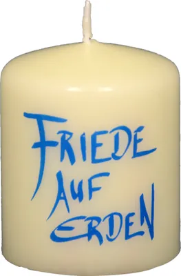 Produktbild von Weihnachtskerze "Friede auf Erden" Elfenbein 60 x Ø 50 mm, 1 Stück