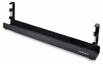 Produktbild von StarTech.com CALB-DESK-CABLE-TRAY Schreibtischkabelkanal – Kabelwanne mit Längenanpassung, klemmbar ohne Bohren, Stahl, Schwarz