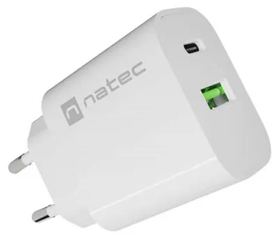 Obrázok produktu pre natec USB CHARGER RIBERA 1X USB-A+ 1X USB-C 20W W