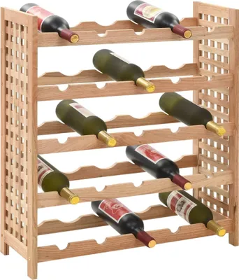 Obrázek produktu pro vidaXL Stojan na víno na 25 lahví ořech masiv 63x25x73 cm