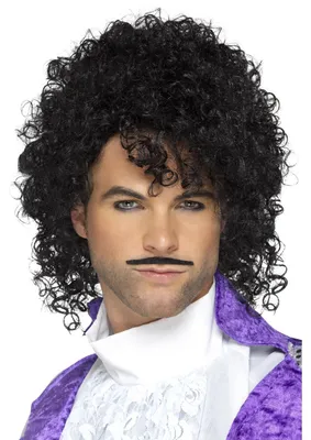 Immagine prodotto di Parrucca anni '80, viola, stile Prince, con riccioli, colore nero