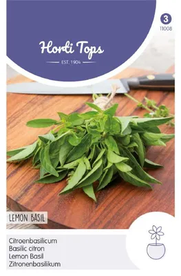 Produktbild von Horti Tops Basilikum Zitronenaroma - Lemon Basil - Kemangi Kräutersamen - 1 Saatgutbeutel