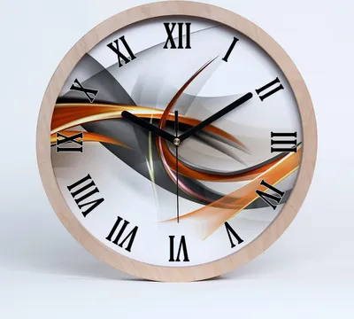 Produktbild von Holzuhr 25fi cm wanduhr - schwarze Spitzen - abstrakcjaale