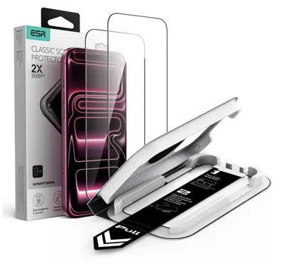 Obrázek produktu pro ESR - Tempered Glass UltraFit Classic 2 Pack ochranné sklo pro iPhone 18 Pro / iPhone 17 Pro - černé
