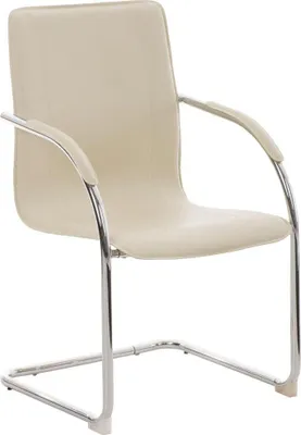 Produktbild von Besucherstuhl – Gastgeberstuhl – bequemer gepolsterter Sitz, stilvolles Design | Farbe: Creme
