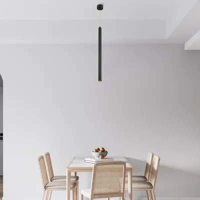 Image de Suspension moderne Braytron LED pour table à manger, noire, douille G9, spot cylindrique Ø 2,8 cm