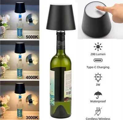 Obrázek produktu pro Dekorativní LED lampa na láhev, šedá