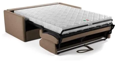 Produktbild von MAD IN ITALY Express SMALL Schlafsofa mit 3 Sitzplätzen, beige, wasserabweisender Polyesterbezug, 168 x 98 x 86 cm, gelegentliches Bett 140 x 190 cm