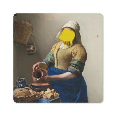 Produktbild von MuchoWow® Mauspad Mousepad Das Milchmädchen - Vermeer - Kunst 20x20 cm - Mousepads - Maus Mat - Pad - Mausunterlage - Desk Mat - Bureauartikeln