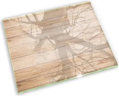 Produktbild von Glas Grabkerzen Untersetzer Motiv Gummifüße - 60x52 cm - Holzbretter