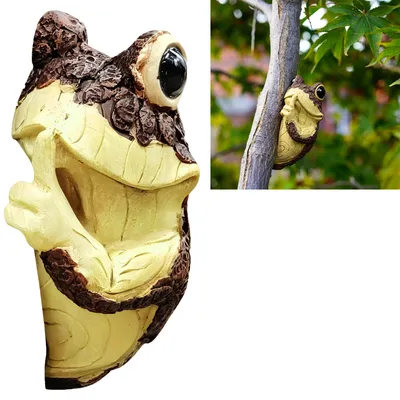 Frosch-Baumfigur aus Harz, grau, 1 Stück, wetterfest