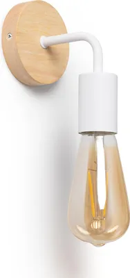 Produktbild von Wandleuchte Holz und Metall Jedali Weiß