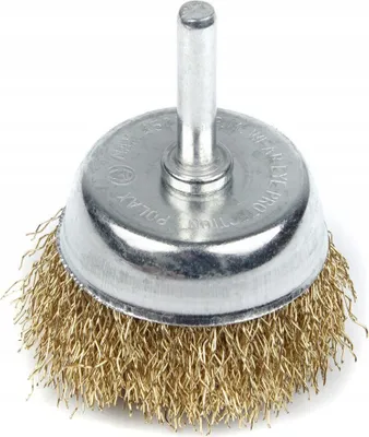 Zdjęcie produktu dla Szczotka czołowa z trzpieniem do wiertarki 1/4" 50mm (drut falisty)