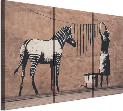 Image de LUMASOUL Tableau sur toile, motif nature, tableaux muraux cadre bois, Tableau Mural pour Salon & Chambre, 90x60 cm Banksy