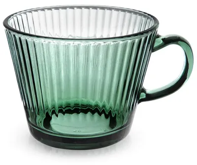 Obrázok produktu pre Šálky na čaj a kávu – sklenené – 420 ml – zelené