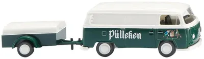 Productafbeelding van Wiking 030005, Volkswagen T2 bus met aanhanger, modelspoor H0, schaal 1:87