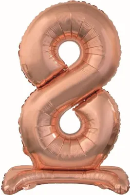 Image de Ballon de baudruche 8, debout - or rose, 74cm