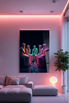 Produktbild von Wallity, Hhlneon0022 - 50 x 70, Dekorative Malerei aus gehärtetem Glas, Mehrfarbig, 100 % gehärtetes Glas, 50 x 70 cm
