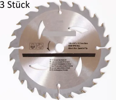 Produktbild von 3 HM-Kreissägebla?tt 135 x 12,7 mm = 24 Zä…