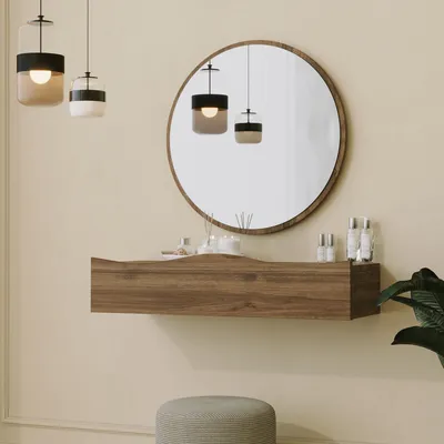 Zdjęcie produktu dla Skye Decor, Princesse - Walnut, komoda z szufladami, 100% MELAMIN COATED SLIPBOARD, orzech, 82 x 30 x 15 cm