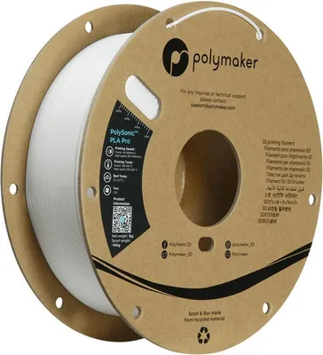 Image de Polymaker PolySonic High Speed PLA PRO, couleur:blanc, taille de filament:1.75mm, poids:1 kg