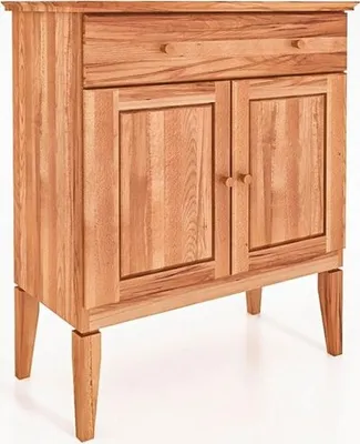 Produktbild von Kommode Sydo aus Kernbuche massiv 87x45x100 cm 2 Türen 1 Schublade und Holzbeine