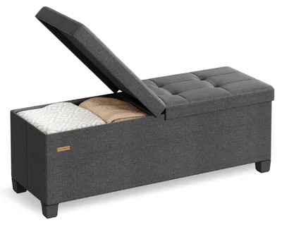 Immagine prodotto di SONGMICS: Panca con spazio contenitore, pieghevole, con coperchio ribaltabile, 110 cm