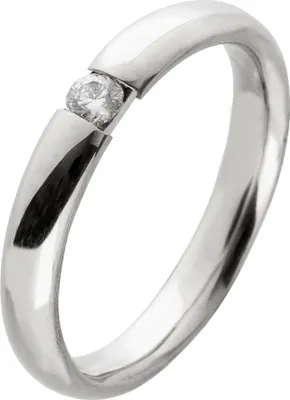 Produktbild von Diamant Spannring Ring Weißgold 585 14 Karat  Solitär Diamant 0,10 17