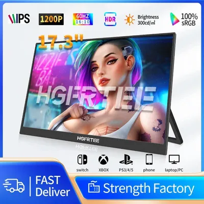 Zdjęcie produktu dla Przenośny monitor – 17,3 cala – Full HD – 100% sRGB