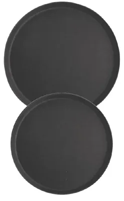 Produktbild von Tablett rund, mit rutschhemmender Oberfläche, schwarz, Ø 35,5 cm, Höhe 2,5 cm