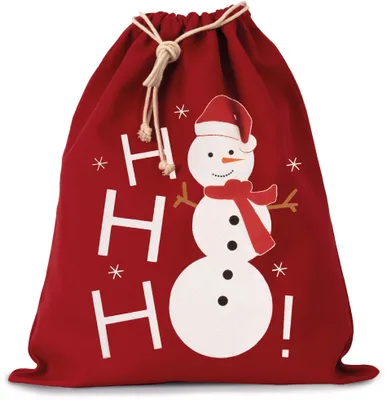 Obrázok produktu pre Kimood Baumwolltasche mit Kordelzug und Schneemannmotiv