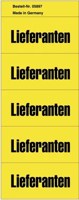 Produktbild von Inhaltsschildchen Lieferanten gelb selbstklebend VE=100 Stück