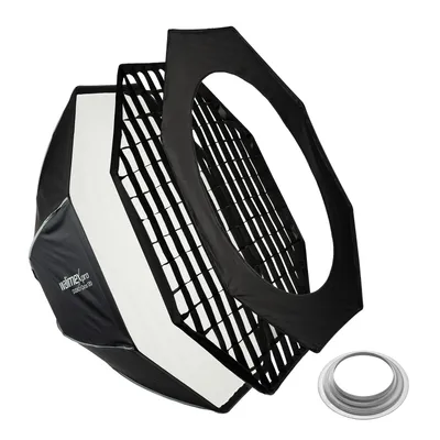 Produktbild von Walimex pro Studio Softbox Octagon 120cm + Softboxadapter für Hensel Expert, um 360° drehbar, inkl