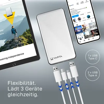 Productafbeelding van Varta 57977 101 111 Oplaadstation Powerbank Energy, 15.000mAh, wit