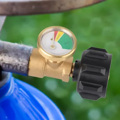 Zdjęcie produktu dla miernik ciśnienia gazu do grilla z adapterem mosiężnym 250 PSI