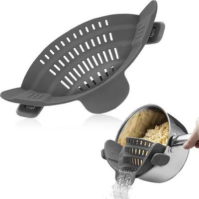 Produktbild von Famanu Universal-Sieb aus Silikon - ideal zum Abgießen von Pasta, Gemüse und Obst