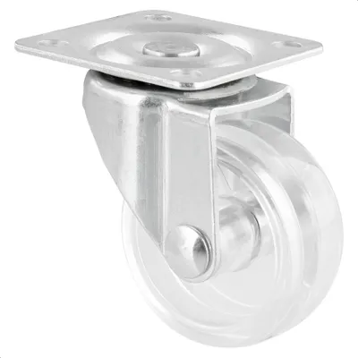 Produktbild von WAGNER Möbelrolle / Lenkrolle - Ø 40 mm, transparent, Stahl verzinkt, Anschraubplatte, Tragkraft 35 kg - 01215701