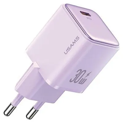 Zdjęcie produktu dla Usams Ładowarka Sieciowa 1Xusb-C Pd30W 3A Do Telefonów Purpurowa