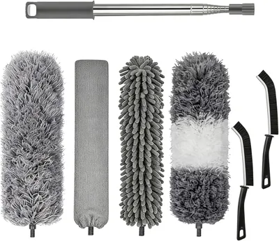 Produktbild von 7 Stück Teleskop Staubwedel waschbar Mikrofaser ausziehbar