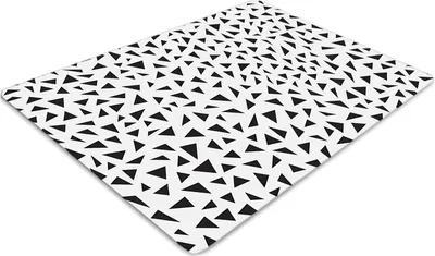 Obrázok produktu pre Podlahová ochranná podložka - Ochranná podložka pod stoličku - Podlahová podložka - 100x70 cm - Čierne trojuholníky