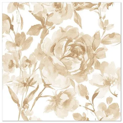 Produktbild von Servietten "ROYAL Collection" 1/4-Falz 40 cm x 40 cm sand "Rose"