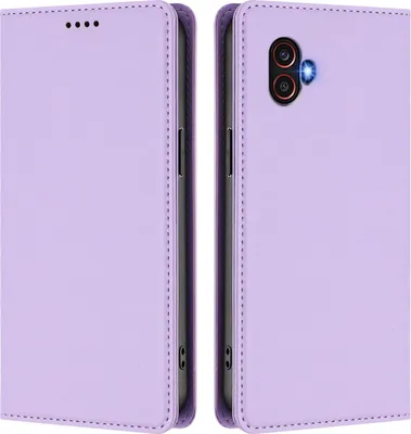 Image de Etui en cuir pour Samsung Galaxy XCover6 Pro, étui magnétique en cuirPolyuréthaneavec support Violet clair